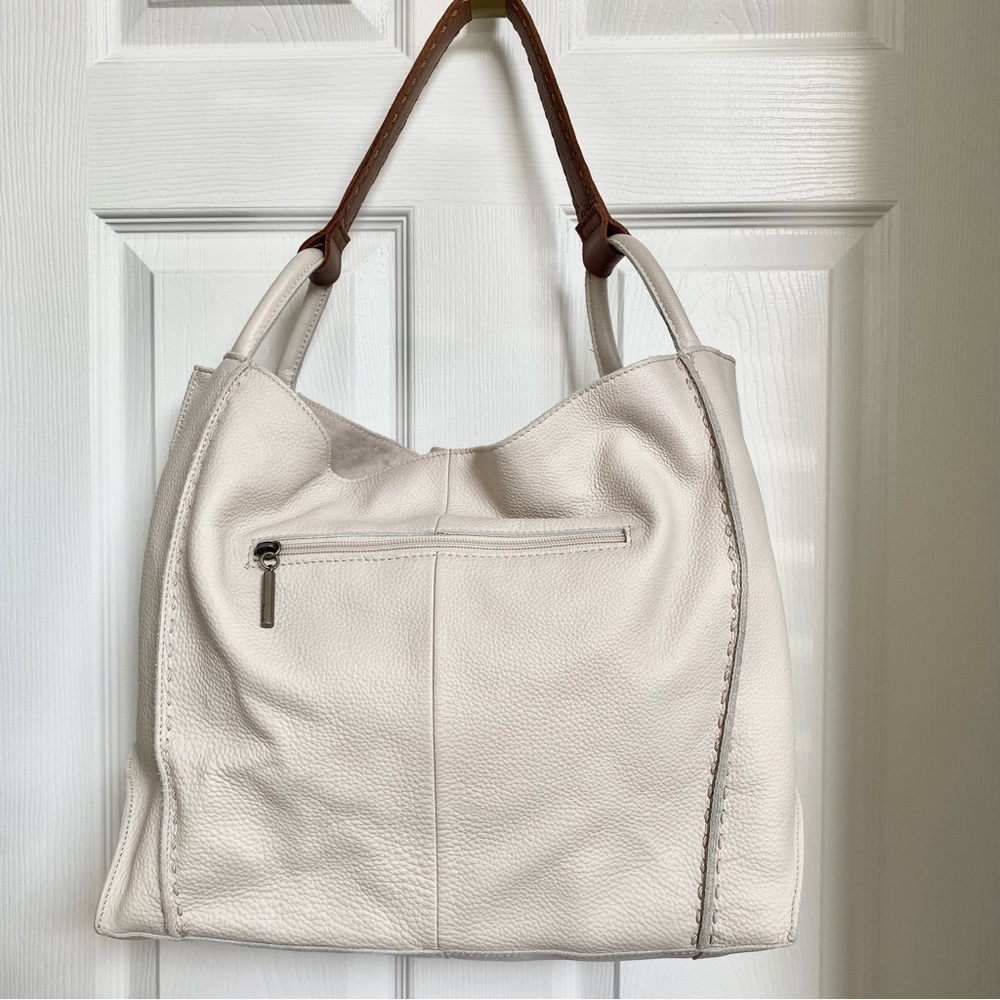 The Sak Los Felix Leather Tote “Stone” color with Contrast Tan Handle NWOT - Picture 2 of 8